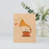 ヴィンテージ音波付き蓄音機 ポストカード (スタンド正面)