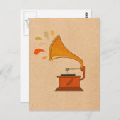 ヴィンテージ音波付き蓄音機 ポストカード (正面/裏面)