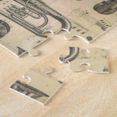 ヴィンテージ音符パターンギターヴァイオリンチューバ ジグソーパズル (側面)