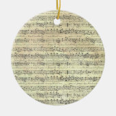 ヴィンテージ音符パターン音楽テーマミュージシャン セラミックオーナメント (正面)