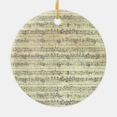 ヴィンテージ音符パターン音楽テーマミュージシャン セラミックオーナメント (裏面)