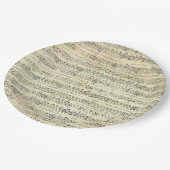 ヴィンテージ音符パターン音楽テーマミュージシャン ペーパープレート (アングル)