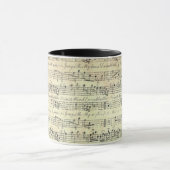 ヴィンテージ音符パターン音楽テーマミュージシャン マグカップ (中央)