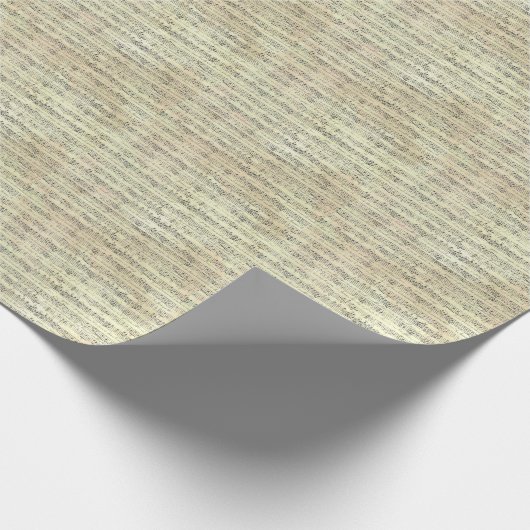 ヴィンテージ音符パターン音楽テーマミュージシャン ラッピングペーパー (角)