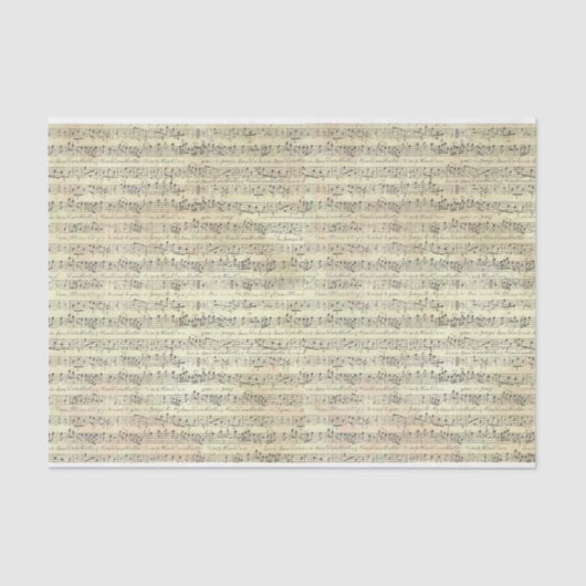 ヴィンテージ音符パターン音楽テーマミュージシャン 薄葉紙 (正面)