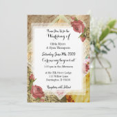 ヴィンテージ音符ピアノシート結婚音楽 招待状 (スタンド正面)