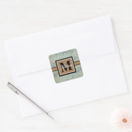 ヴィンテージ音符ミュージシャンモノグラム スクエアシール