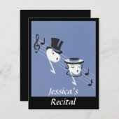 ヴィンテージ音符合唱団キャロリング招待状 招待状 (正面/裏面)