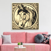 ヴィンテージ頭スケッチ キャンバスプリント (インサイチュ (リビング))