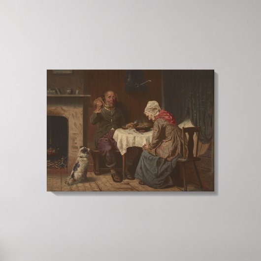 ヴィンテージ頼のリトグラ賛美フ キャンバスプリント (正面)