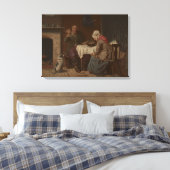 ヴィンテージ頼のリトグラ賛美フ キャンバスプリント (インサイチュ (寝室))