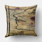 ヴィンテージ顔デコールピロー クッション (裏面)