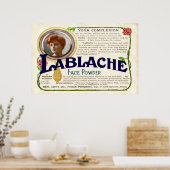 ヴィンテージ顔粉末Ad 1907年（着色済み） ポスター (キッチン)