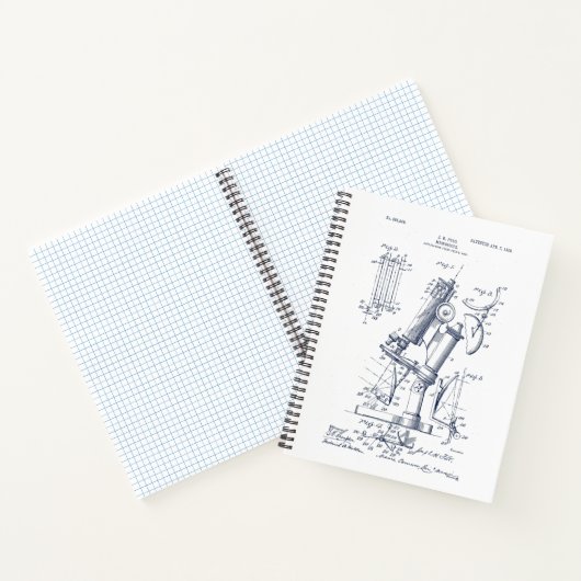 ヴィンテージ顕微鏡特許イラストレーショングラフ ノートブック (内部)