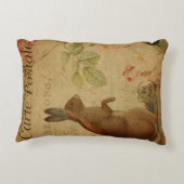 ヴィンテージ風うさぎのポストカード アクセントクッション (裏面)