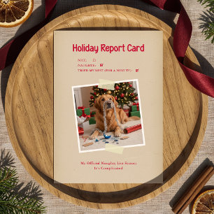 ヴィンテージ風おもしろ犬の写真 クリスマス ホリデー ポストカード