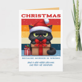 ヴィンテージ風おもしろ猫のレトロクリスマス写真 シーズンカード