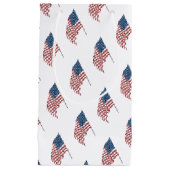 ヴィンテージ風になびく米国愛国国旗 スモールペーパーバッグ (正面)