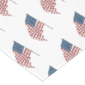 ヴィンテージ風になびく米国愛国国旗 テーブルクロス (アングル)