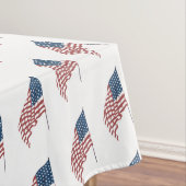 ヴィンテージ風になびく米国愛国国旗 テーブルクロス (インサイチュ)