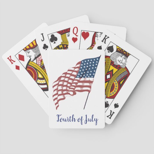 ヴィンテージ風になびく米国愛国国旗 トランプ (裏面)