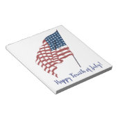 ヴィンテージ風になびく米国愛国国旗 ノートパッド (アングル)