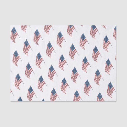 ヴィンテージ風になびく米国愛国国旗 薄葉紙 (正面)