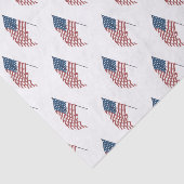 ヴィンテージ風になびく米国愛国国旗 薄葉紙 (詳細)