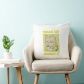 ヴィンテージ風にゃんこ不機嫌イラスト「起きなさい。後悔するわよ」 クッション (椅子)
