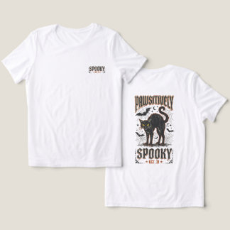 ヴィンテージ風にゃんともスプーキーな黒猫・コウモリのハロウィン トライブレンドTシャツ