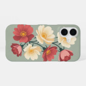 ヴィンテージ風にスタイリングされたワイルドローズ iPhone 16ケース (裏面横)