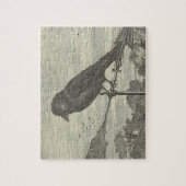 ヴィンテージ風に乗った鳥のパズル ジグソーパズル (縦)