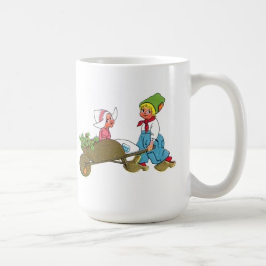 ヴィンテージ風のオランダの子供2人マグカップ コーヒーマグカップ (右)