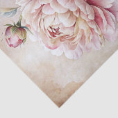 ヴィンテージ風のシングルペーストルペオニーの花 薄葉紙 (詳細)