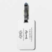 ヴィンテージ風のバラ ラゲッジタグ (裏面縦)