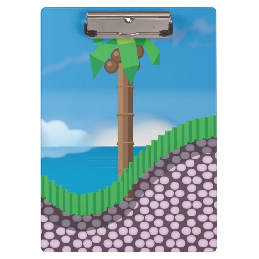 ヴィンテージ風のビデオゲーム ヤシの木 クリップボード (正面)