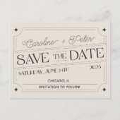 ヴィンテージ風のマッチボックス「Save the Date」発表 案内ポストカード (正面)