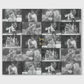 ヴィンテージ風のモノクロ写真のコラージュを作成する ラッピングペーパー (フラット)