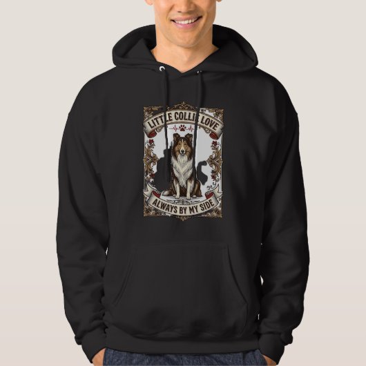 ヴィンテージ風の名言入りコリー犬愛好家Tシャツ パーカ (正面)
