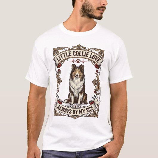 ヴィンテージ風の名言入りコリー犬愛好家Tシャツ Tシャツ (正面)