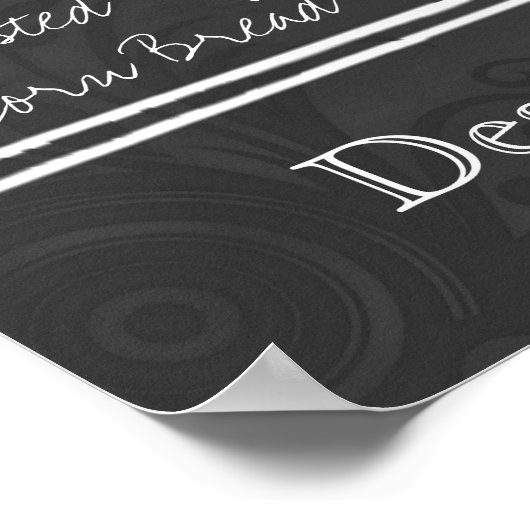 ヴィンテージ風の大きな黒板のような結婚式メニューポスター ポスター (角)