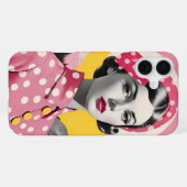 ヴィンテージ風の女性の肖像画 iPhoneケース (裏面横)
