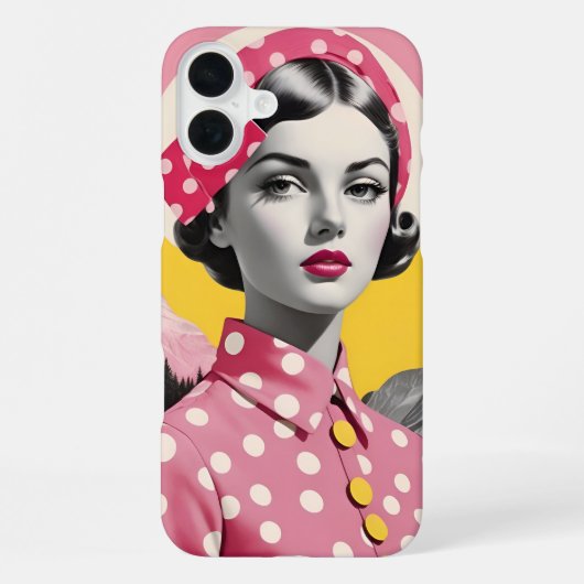 ヴィンテージ風の女性の肖像画 iPhoneケース (裏面)