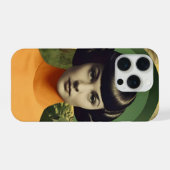 ヴィンテージ風の女性の肖像画 iPhoneケース (裏面横)