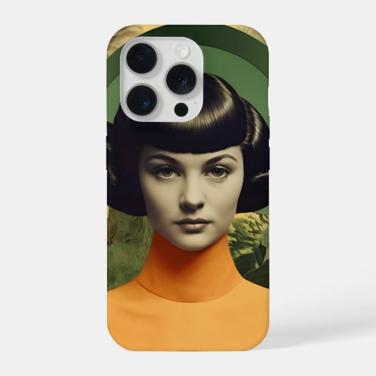 ヴィンテージ風の女性の肖像画 iPhoneケース (裏面)