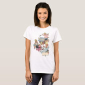 ヴィンテージ風の子供たちがおもちゃの列車で遊ぶ楽しそうな様子 Tシャツ (正面フル)
