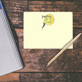 ヴィンテージ風の月の男はしご達が月に ポストイット