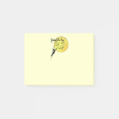 ヴィンテージ風の月の男はしご達が月に ポストイット (正面)