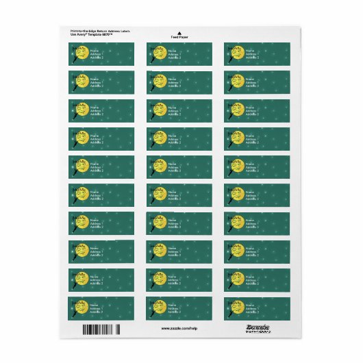 ヴィンテージ風の月の男はしご達が月に ラベル (フルシート)