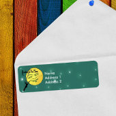 ヴィンテージ風の月の男はしご達が月に ラベル